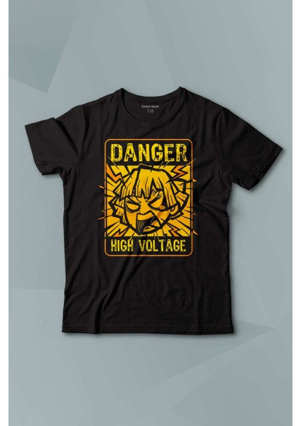 Demon Slayer Baskılı Tişört Zenitsu Anime Tanjiro Nezuko Kısa Kollu Çocuk Tişört