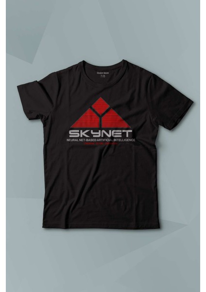Kısa Kollu Çocuk Tişört Yapay Zeka Skynet Terminator Artificial Intelligence Aı Baskılı T-Shirt