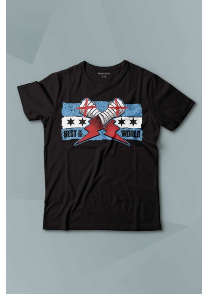Çocuk T-Shirt Eldiven Blue Flag cm Punk Mavi Bayrak Fitness Spor Baskılı Siyah Tişört