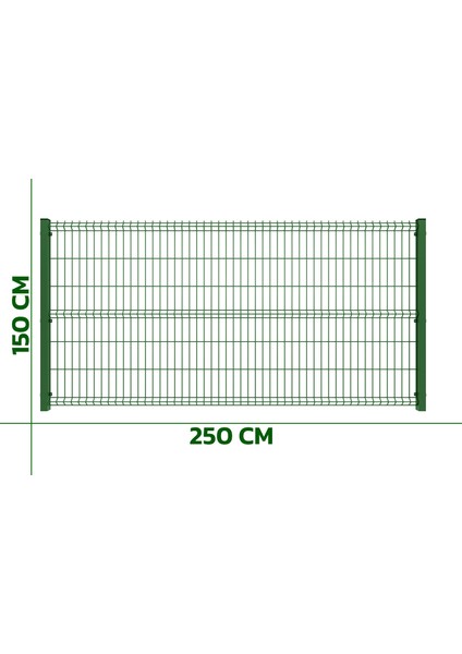 TEL ÇİT SİSTEMLERİ PANEL ÇİT TAKIM (1 ADET PANEL ÇİT TELİ 150X250 CM + 1 ADET PANEL ÇİT DİREĞİ)