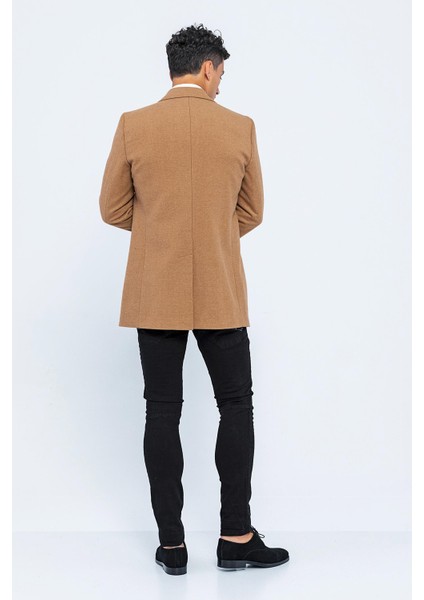 Erkek Cekmon Camel Yünlü Içi Astarlı Kaban Spor Uzun Blazer Ceket indirimleri