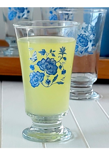 Kahve Yanı Limonata Bardak Seti - Mavi
