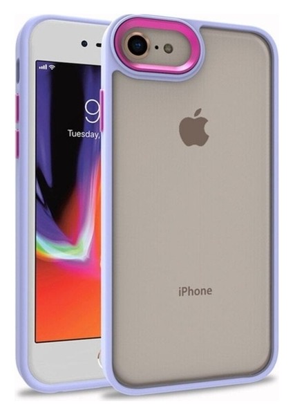 Apple iPhone 7 Uyumlu Kılıf Zore Flora Kapak, Lila
