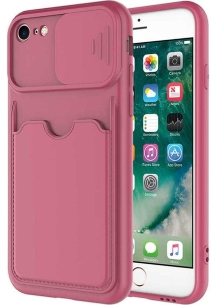 Apple iPhone 8 Uyumlu Kılıf Zore Kartix Kapak, Koyu Mor