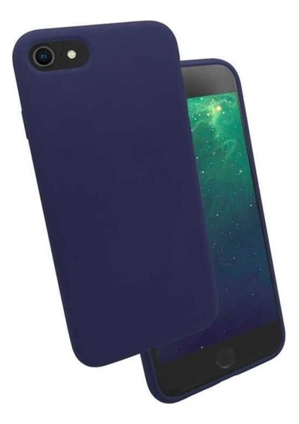 Apple iPhone 7 Uyumlu Kılıf Zore Silk Silikon, Lacivert