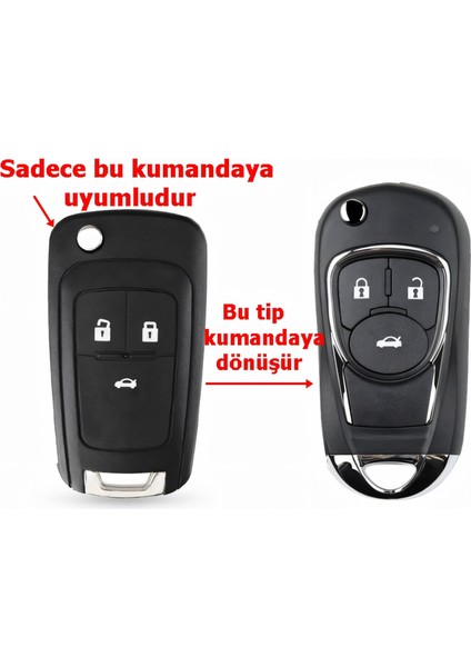 Opel Astra J Insignia Uyumlu Çevirici Modifiye Dönüşüm Kumanda Anahtar Kabı Oto Anahtarlık Logolu