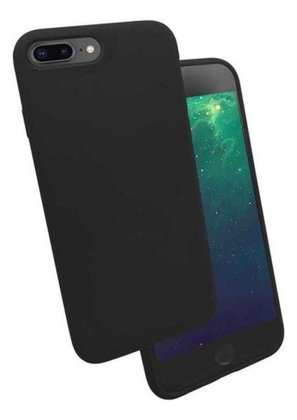 Apple iPhone 7 Plus Uyumlu Kılıf Zore Silk Silikon, Siyah