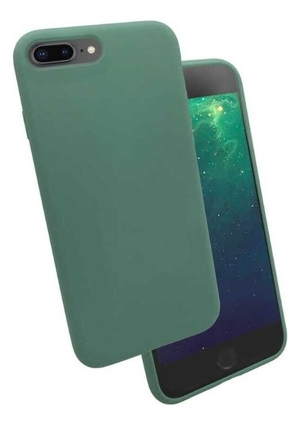 Apple iPhone 7 Plus Uyumlu Kılıf Zore Silk Silikon, Koyu Yeşil