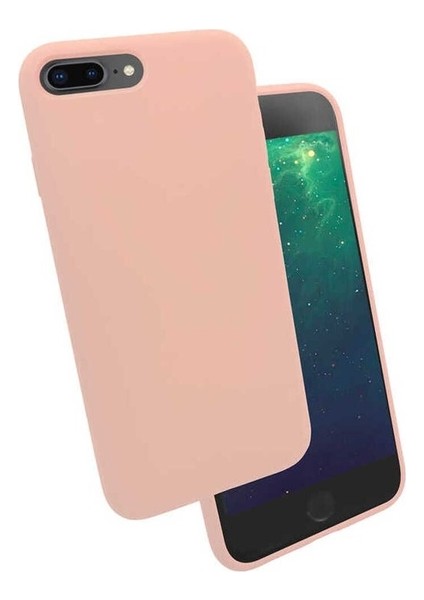 Apple iPhone 8 Plus Uyumlu Kılıf Zore Silk Silikon, Pembe