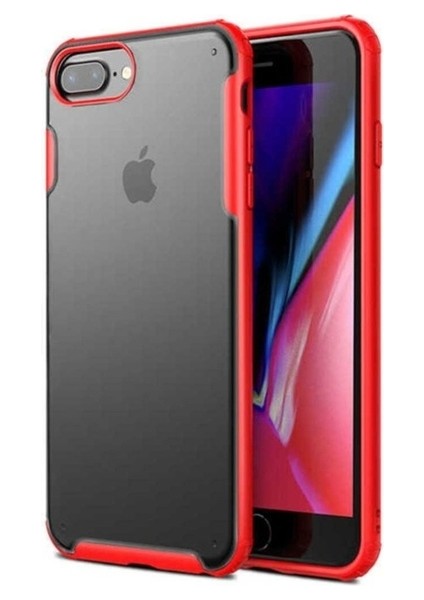 Apple iPhone 8 Plus Uyumlu Kılıf Zore Volks Kapak, Kırmızı