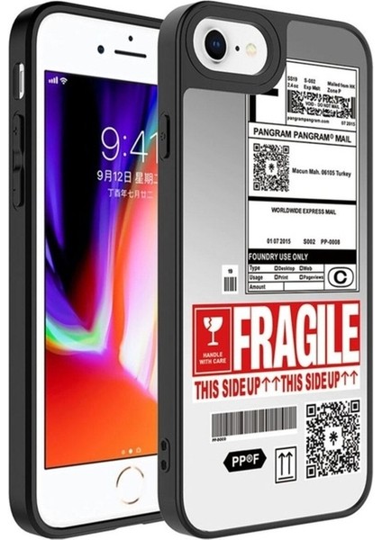 Apple iPhone Se 2022 Uyumlu Kılıf Aynalı Desenli Kamera Korumalı Parlak Zore Mirror Kapak, Fragile