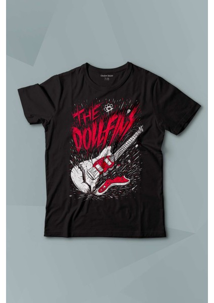The Dollfins Müzik Şarkı Band Gitar Baskılı Siyah T-Shirt Çocuk Tişört