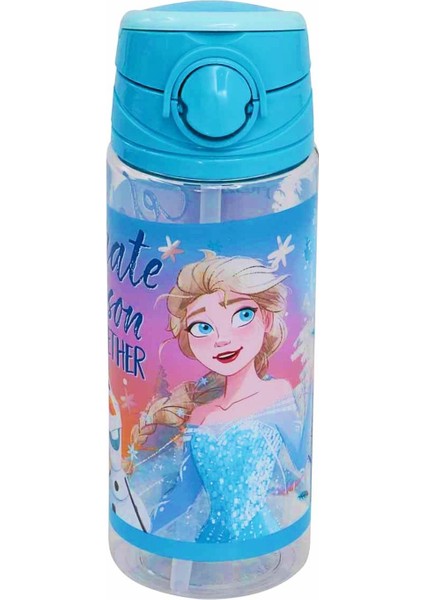Lisanslı Pipetli Plastik Matara 500 ml Mavi (OTTO-42502)