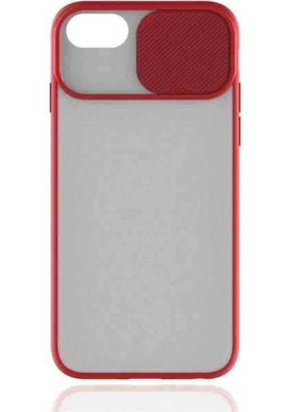 Apple iPhone Se 2022 Uyumlu Kılıf Zore Lensi Kapak, Kırmızı