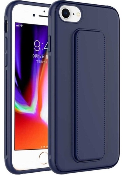 Apple iPhone Se 2022 Uyumlu Kılıf Zore Qstand Kapak, Lacivert