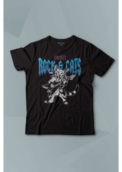 Meowtallica Rock Cat Metallica Gitar Kedi Kısa Kollu Baskılı T-Shirt Çocuk Tişört