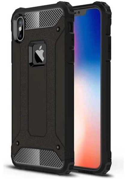 Apple iPhone x Uyumlu Kılıf Zore Crash Silikon Kapak, Siyah