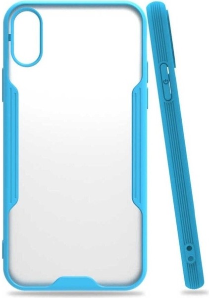 Apple iPhone x Uyumlu Kılıf Zore Parfe Kapak, Mavi