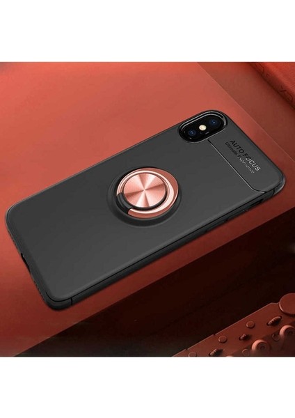 Apple iPhone x Uyumlu Kılıf Zore Ravel Silikon Kapak, Siyah-Rose Gold