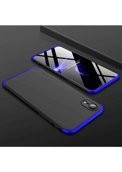 Apple iPhone Xr Uyumlu Kılıf Zore Ays Kapak, Siyah-Mavi