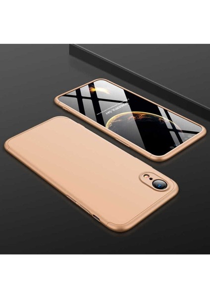 Apple iPhone Xr Uyumlu Kılıf Zore Ays Kapak, Gold
