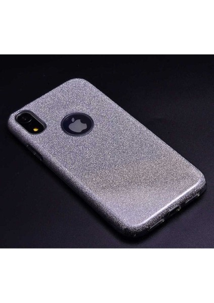 Apple iPhone Xr Uyumlu Kılıf Zore Shining Silikon, Gümüş