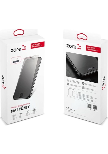 Apple iPhone x Uyumlu Zore Anti-Dust Mat Privacy Temperli Ekran Koruyucu