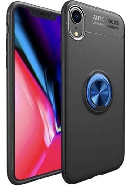 Apple iPhone Xr Uyumlu Kılıf Zore Ravel Silikon Kapak, Siyah-Mavi