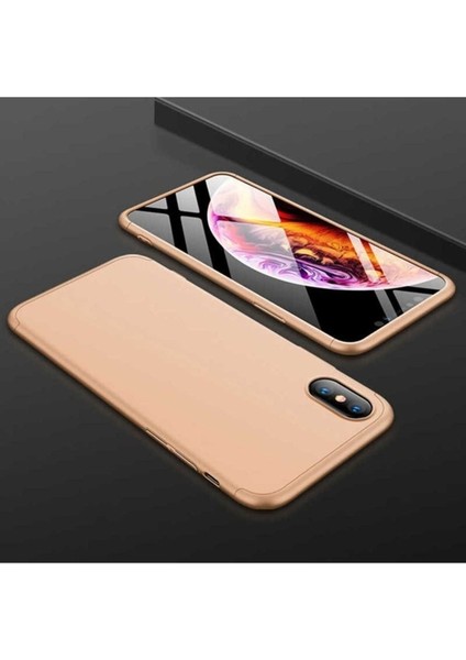 Apple iPhone Xs Max Uyumlu Kılıf Zore Ays Kapak, Gold
