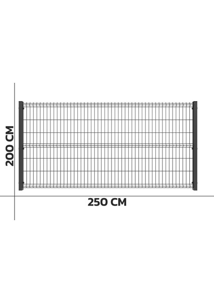 TEL ÇİT SİSTEMLERİ PANEL ÇİT TAKIM (1 ADET PANEL ÇİT TELİ 200X250 CM + 1 ADET PANEL ÇİT DİREĞİ 200 CM)