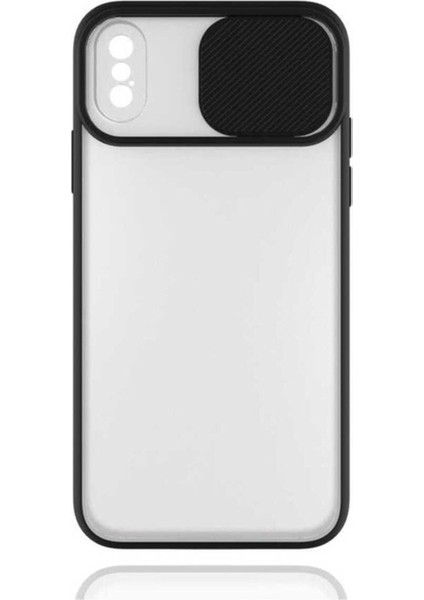Apple iPhone Xs Max Uyumlu Kılıf Zore Lensi Kapak, Siyah