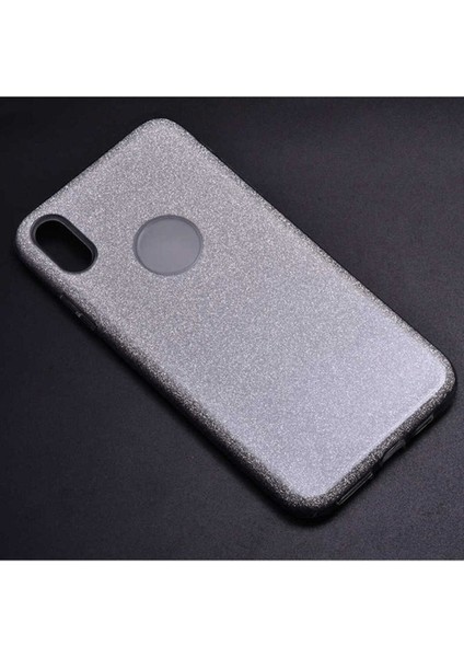 Apple iPhone Xs Max Uyumlu Kılıf Zore Shining Silikon, Gümüş
