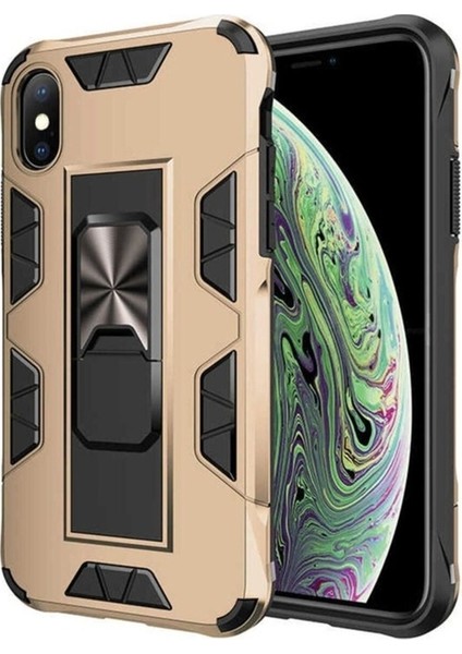 Apple iPhone Xs Max Uyumlu Kılıf Zore Volve Kapak, Gold
