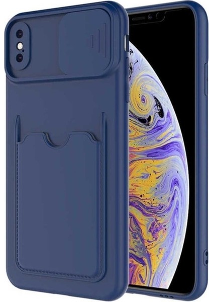 Apple iPhone Xs Max Uyumlu Kılıf Zore Kartix Kapak, Lacivert