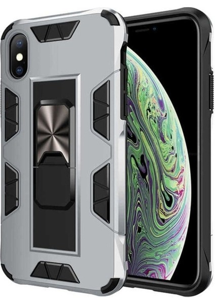 Apple iPhone Xs Uyumlu Kılıf Zore Volve Kapak, Gri
