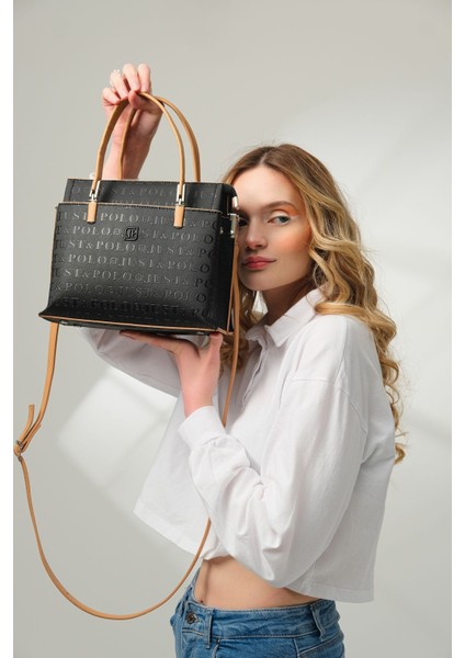 Kadın 5 Bölmeli Gofraj Baskılı El ve Omuz Çantası JPM4045 fiyatları