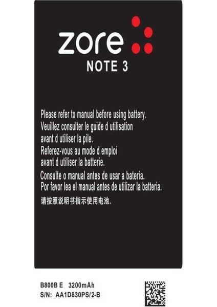 Galaxy Note 3 3200 Mah Zore Quality Batarya