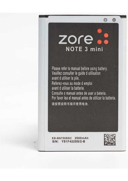 Galaxy Note 3 Neo N7500 Zore Quality Batarya