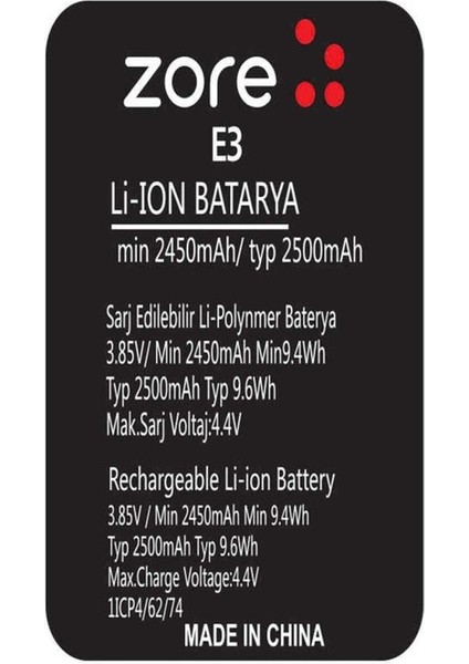 General Mobile Discovery E3 Zore Quality Batarya
