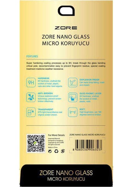 Huawei Honor 9 Lite Uyumlu Zore Nano Micro Temperli Ekran Koruyucu