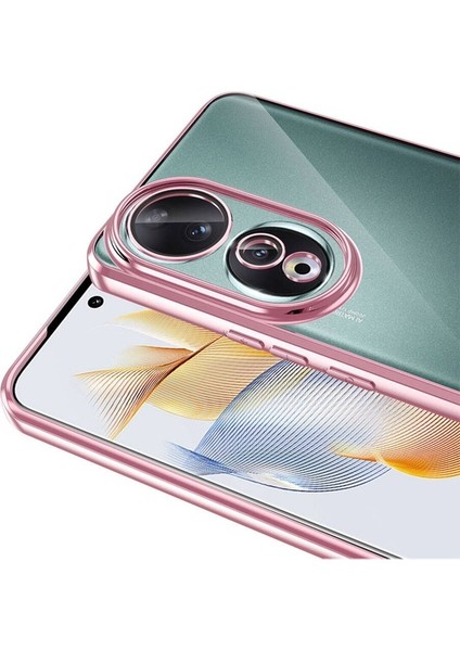 Huawei Honor 90 Uyumlu Kılıf Kamera Korumalı Logo Gösteren Zore Omega Kapak, Gümüş fiyatları
