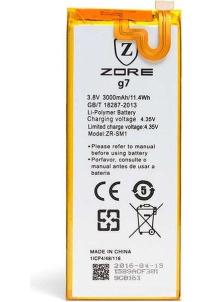Huawei Ascend G7 Uyumlu Zore Orjinal Pcb Li Batarya