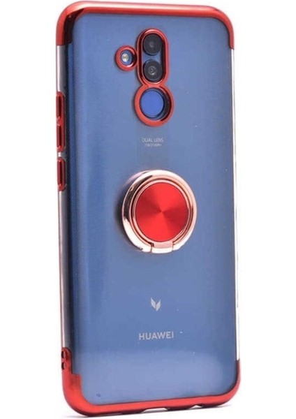 Huawei Mate 20 Lite Uyumlu Kılıf Zore Gess Silikon, Kırmızı-Rose Gold