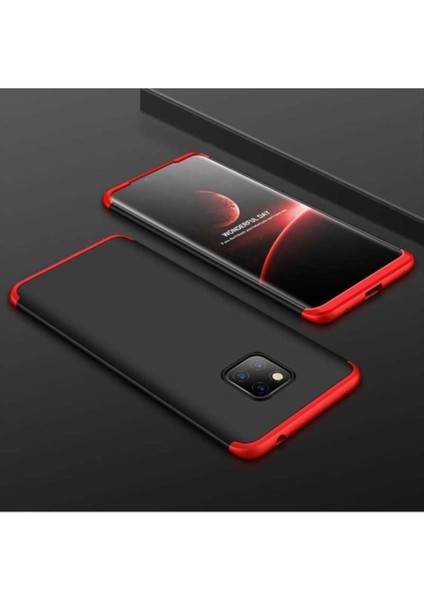 Huawei Mate 20 Pro Uyumlu Kılıf Zore Ays Kapak, Siyah-Kırmızı