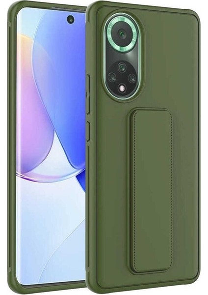 Huawei Nova 9 Uyumlu Kılıf Zore Qstand Kapak, Koyu Yeşil
