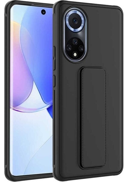 Huawei Nova 9 Uyumlu Kılıf Zore Qstand Kapak, Siyah