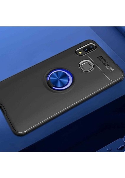 Huawei P Smart 2019 Uyumlu Kılıf Zore Ravel Silikon Kapak, Siyah-Mavi