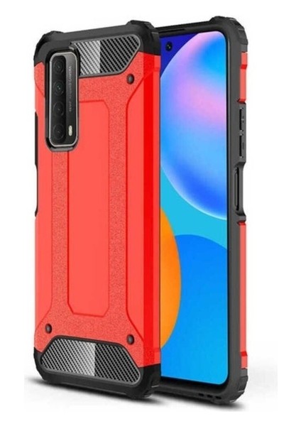 Huawei P Smart 2021 Uyumlu Kılıf Zore Crash Silikon Kapak, Kırmızı