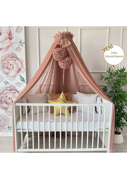Aparatlı Beşik Cibinlik Pinkish Brown