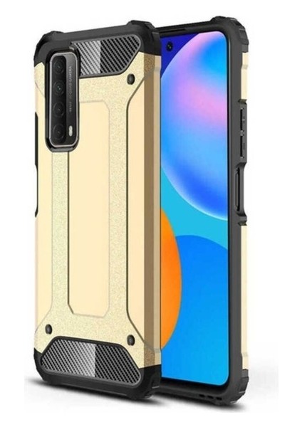 Huawei P Smart 2021 Uyumlu Kılıf Zore Crash Silikon Kapak, Gold
